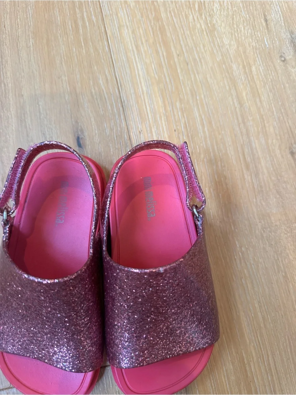 ✨ Mini Melissa Beach Slide Sandal | Kids | Pink Glitter | Jelly